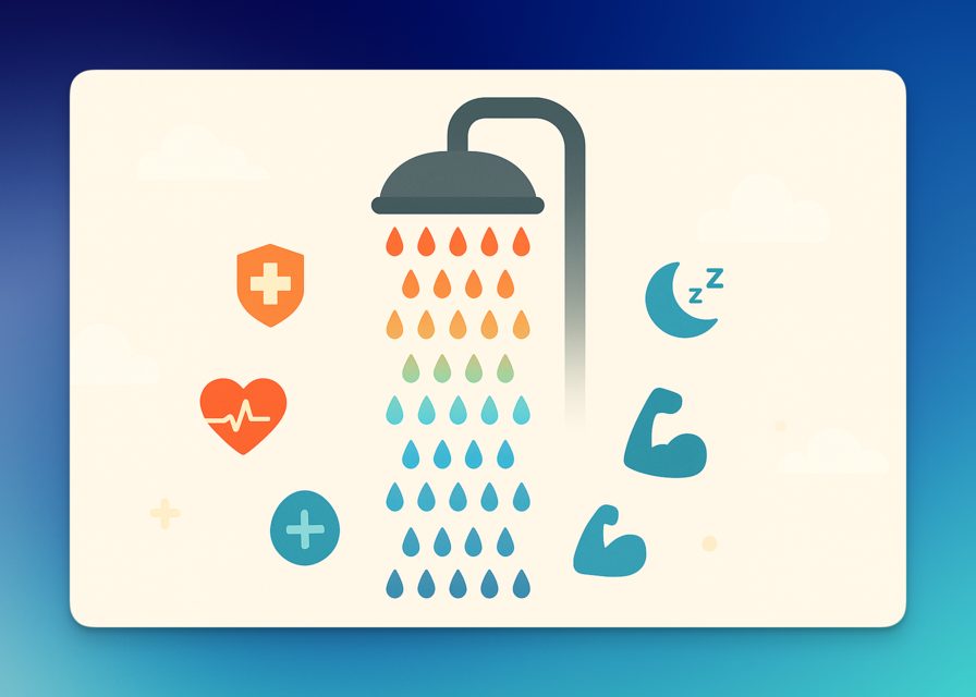 hot shower vs cold shower benefits illustration