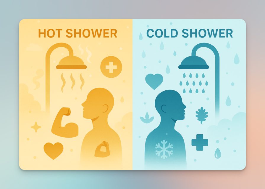 illustration hot shower vs cold shower