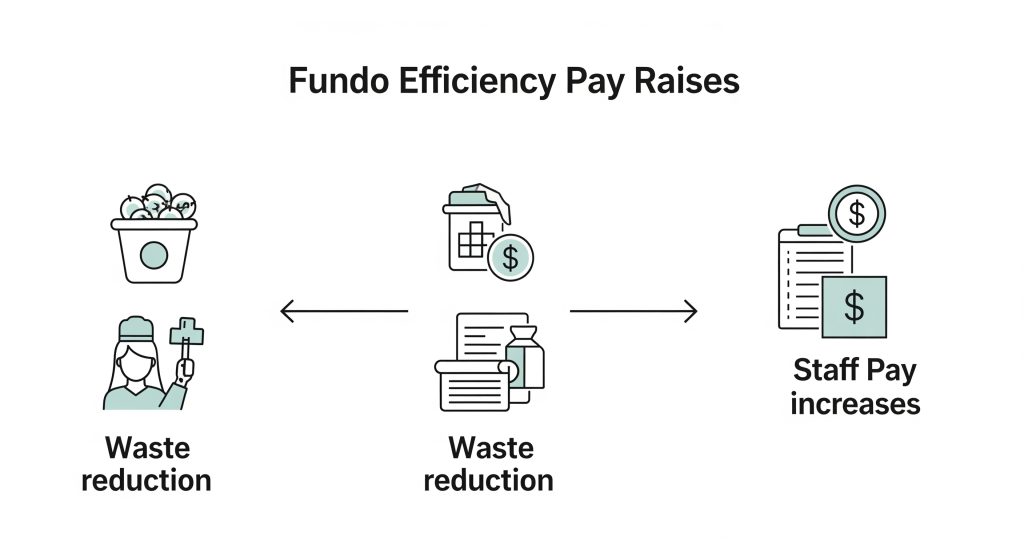 NHS pay rise funding strategy diagram showing efficiency savings approach